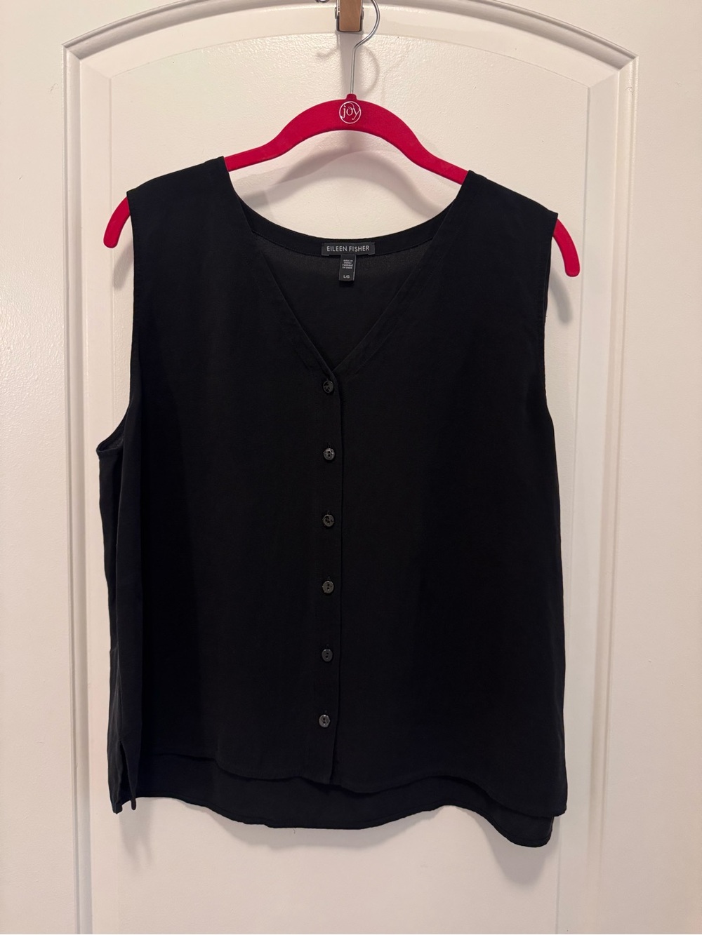 Eileen Fisher Silk Button Up Tank Top
